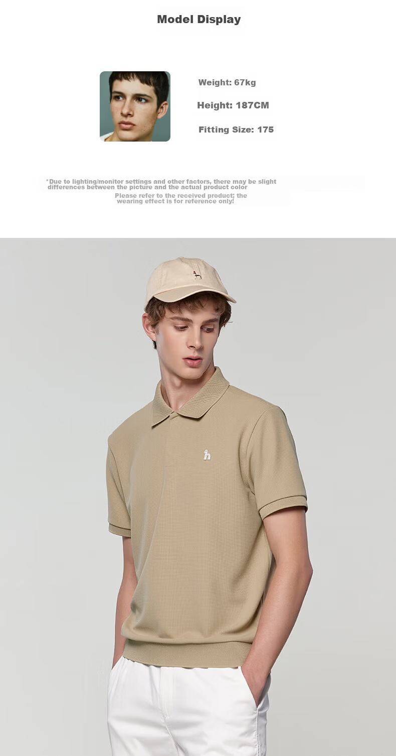 HAZZYS Men's Summer Moisture-Wicking Quick-Dry 3A Antibacterial Short Sleeve Polo Shirt ASTZE0CBEC8 8